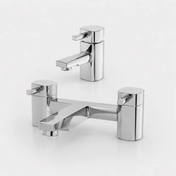 Modern Square Basin And Bath Mixer Tap